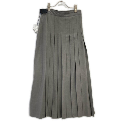 JOHN SMEDLEY ジョンスメドレー A2731FS 309 グレー リネン100 ランダムタック ベルテッドフレアロングスカート スカート