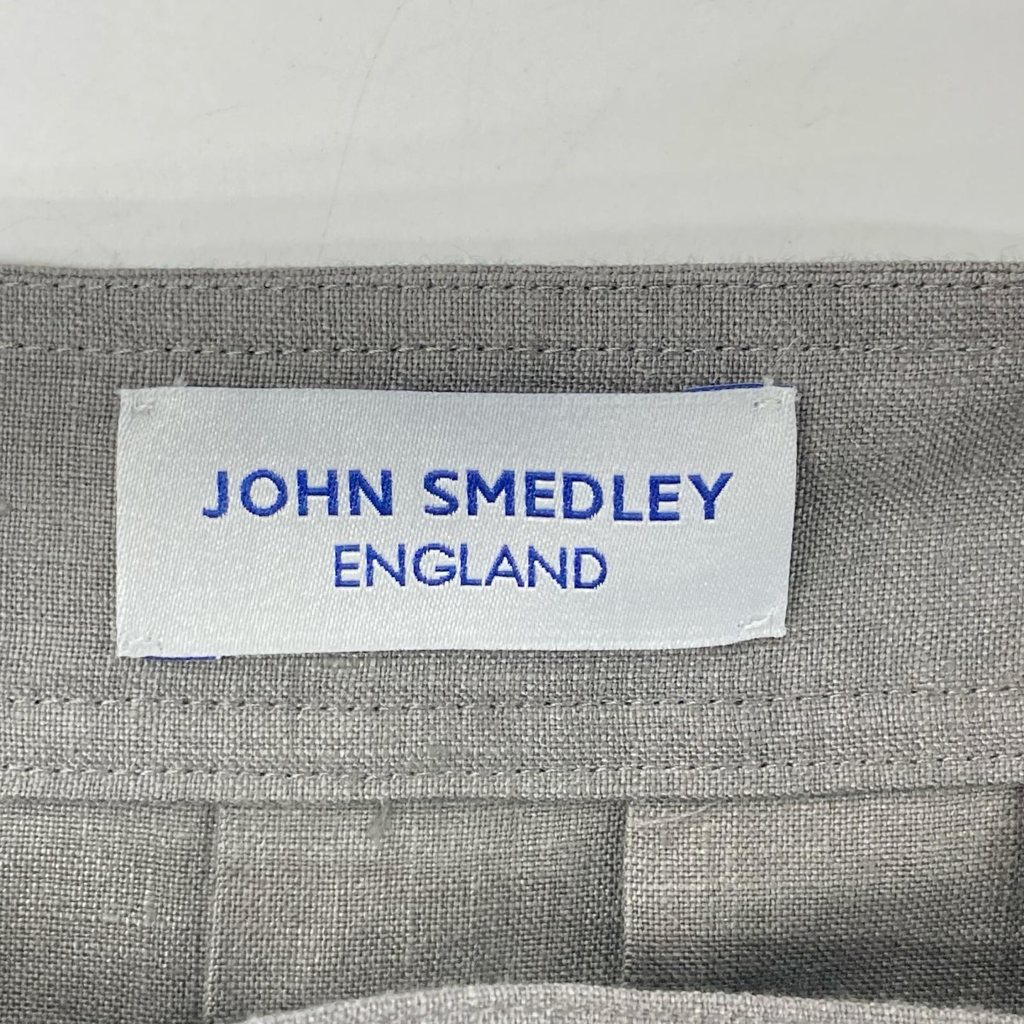 JOHN SMEDLEY ジョンスメドレー A2731FS 309 グレー リネン100 ランダムタック ベルテッドフレアロングスカート スカート