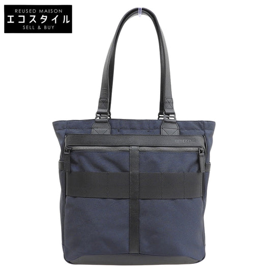 BRIEFING Pristine FUSION COLLECTION BS TOTE HD 1680 Denier Nylon x Waterproof Leather Tote Navy BRM191T31 Tote Bag