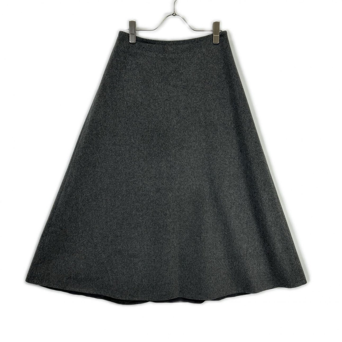EVERY DAY I LIKE 23-060-520-8050 Gray Wool x Cashmere Flared Long Skirt Skirt 36
