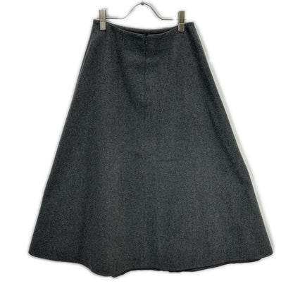 EVERY DAY I LIKE 23-060-520-8050 Gray Wool x Cashmere Flared Long Skirt Skirt 36