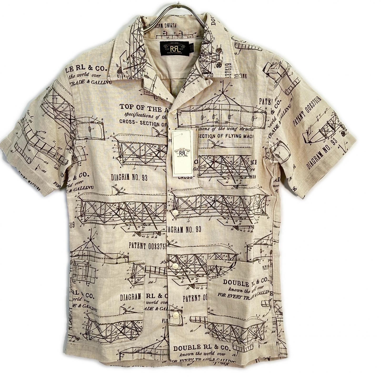 RRL ダブルアールエル MNRRWOV1N820058 リネン ブループリント 3 PKT CAMP SHORT SLEEVE SPORT SHIRT XS RRL ダブルアールエル MNRRWOV1N820058 リネン ブループリント 3 PKT