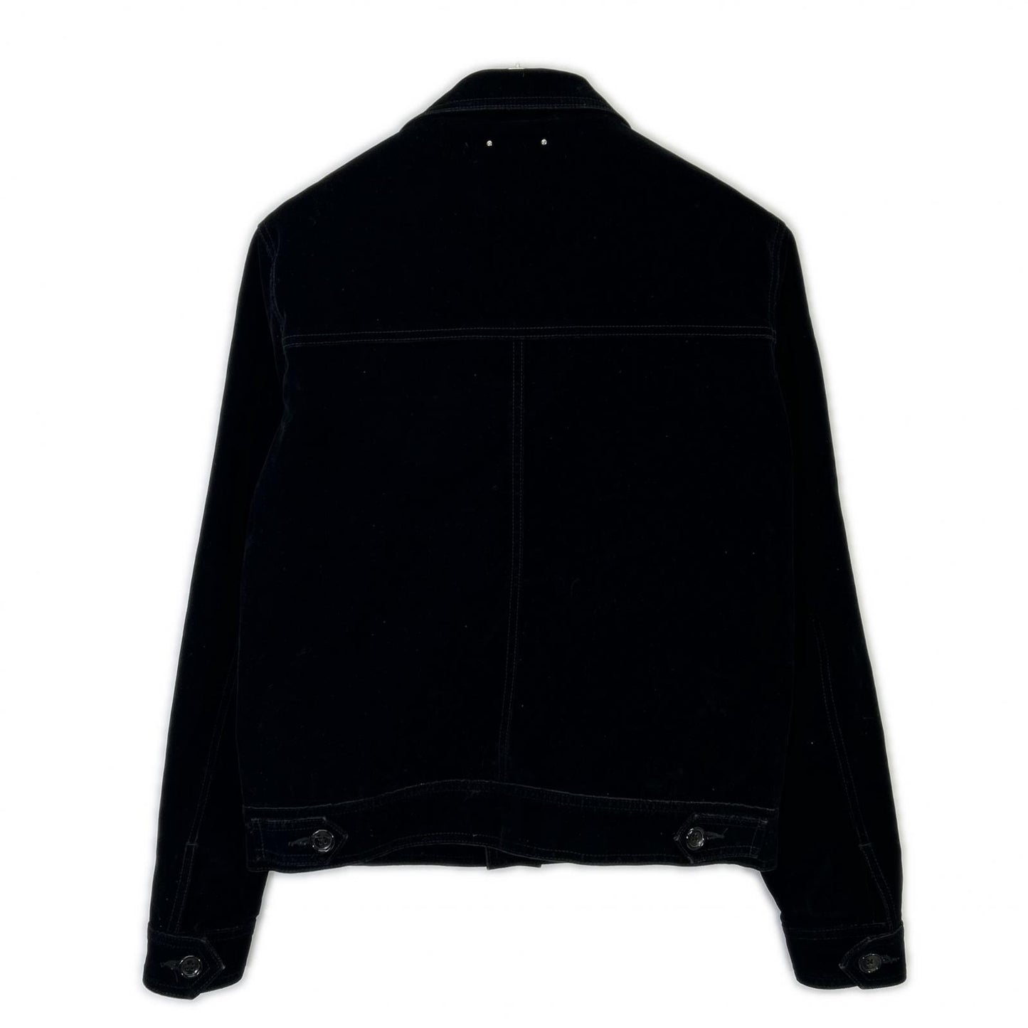 MINEDENIM 24AW 2410-8002-99-022 Black Cotton Blend 4B Velvet Denim Trucker Jacket