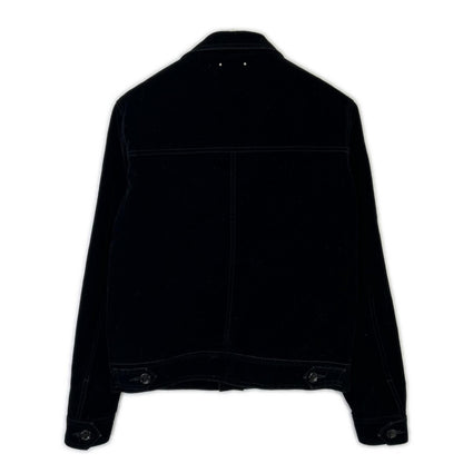 MINEDENIM 24AW 2410-8002-99-022 Black Cotton Blend 4B Velvet Denim Trucker Jacket