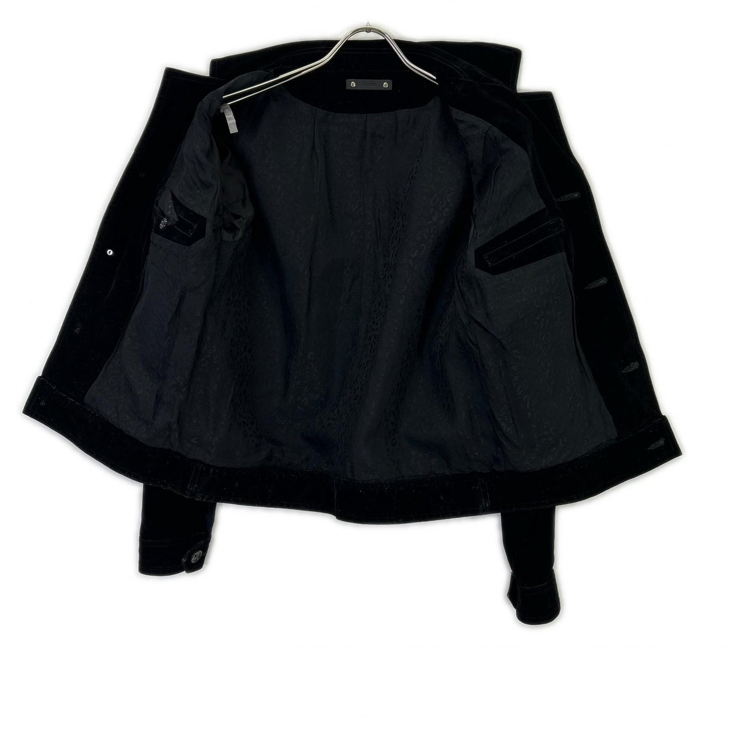 MINEDENIM 24AW 2410-8002-99-022 Black Cotton Blend 4B Velvet Denim Trucker Jacket