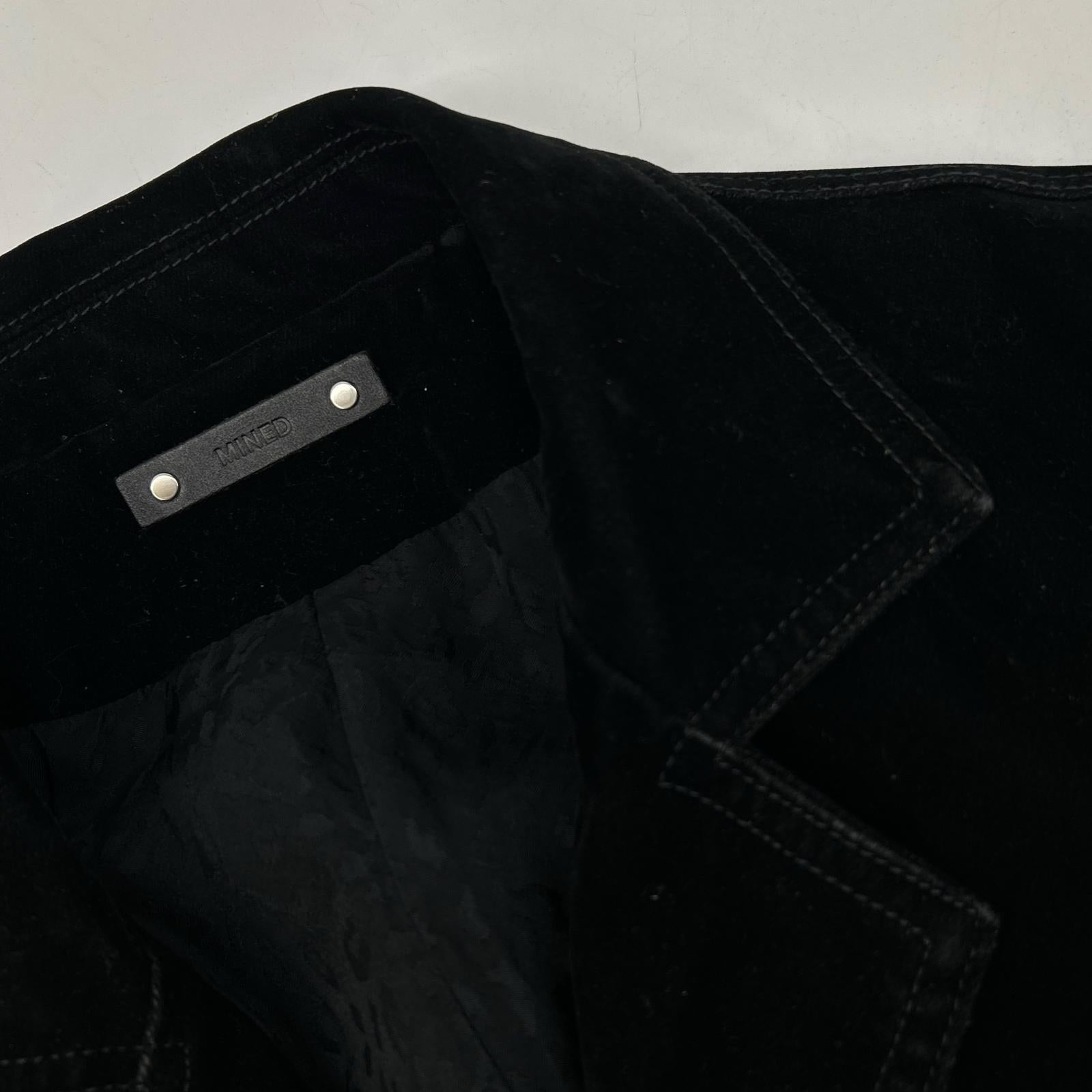 MINEDENIM 24AW 2410-8002-99-022 Black Cotton Blend 4B Velvet Denim Trucker Jacket