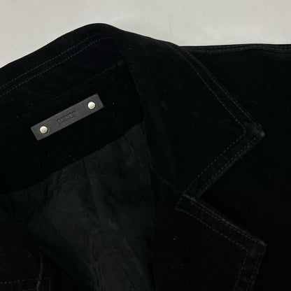 MINEDENIM 24AW 2410-8002-99-022 Black Cotton Blend 4B Velvet Denim Trucker Jacket
