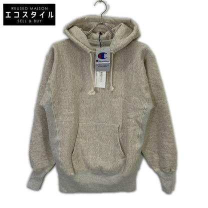 Champion C3-Q131 TRUE TO ARCHIVES Silver Gray Reverse Weave After Hooded Sweatshirt Top