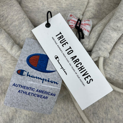 Champion C3-Q131 TRUE TO ARCHIVES Silver Gray Reverse Weave After Hooded Sweatshirt Top