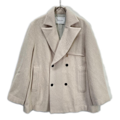 CULLNI クルニ 24-AW-047C ホワイト Moheir Mix Shaggy Tailored Half Coat コート