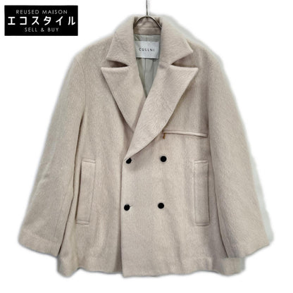 CULLNI クルニ 24-AW-047C ホワイト Moheir Mix Shaggy Tailored Half Coat コート