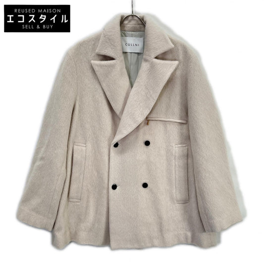 CULLNI クルニ 24-AW-047C ホワイト Moheir Mix Shaggy Tailored Half Coat コート
