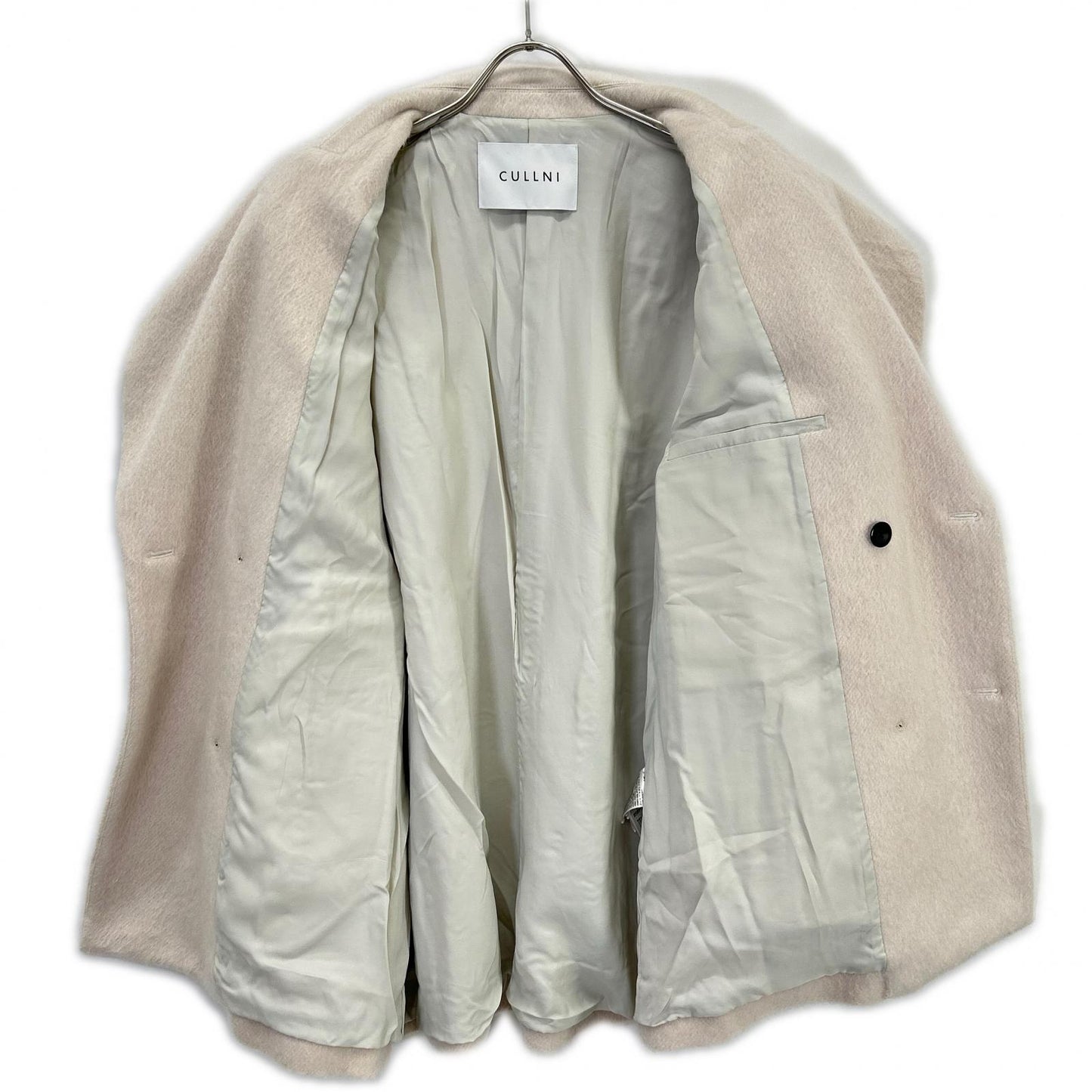 CULLNI クルニ 24-AW-047C ホワイト Moheir Mix Shaggy Tailored Half Coat コート