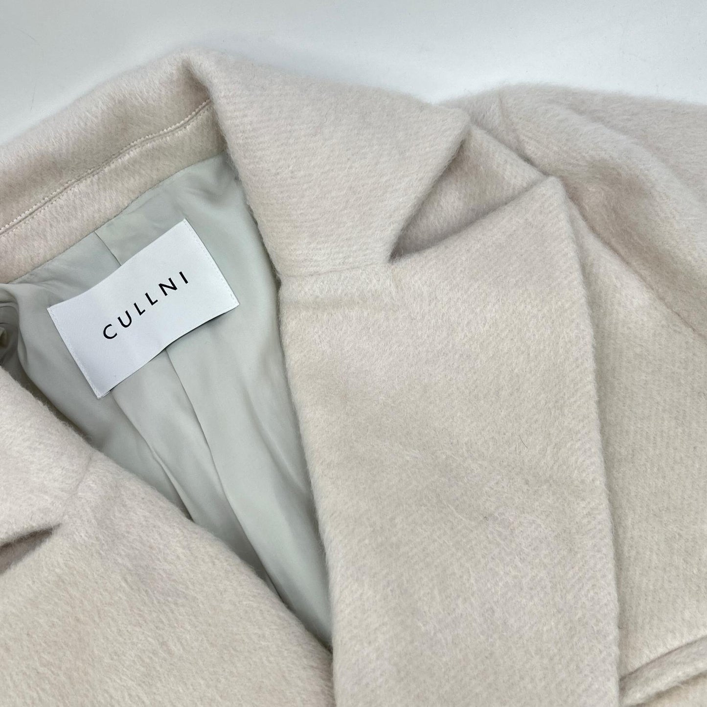 CULLNI クルニ 24-AW-047C ホワイト Moheir Mix Shaggy Tailored Half Coat コート