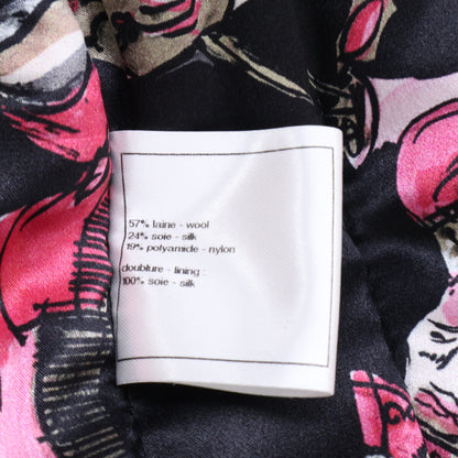 CHANEL シャネル 10年製 P38723W04519 ブラック ウールシルクツイード 2WAY ジップアップロング コート
