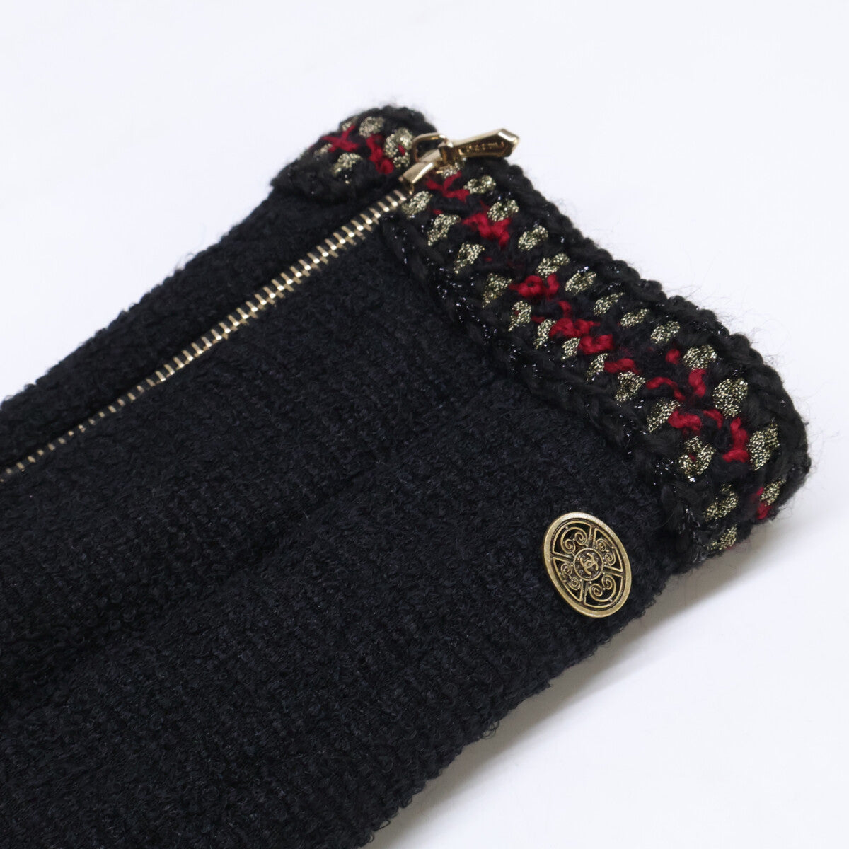 CHANEL シャネル 10年製 P38723W04519 ブラック ウールシルクツイード 2WAY ジップアップロング コート