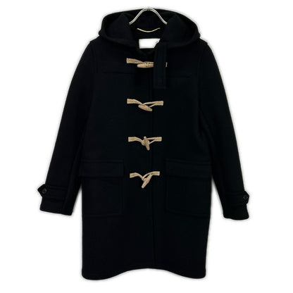 16AW 376281 Hedi Slimane Era Black Wool Melton Duffle Coat Coat 38 Women's