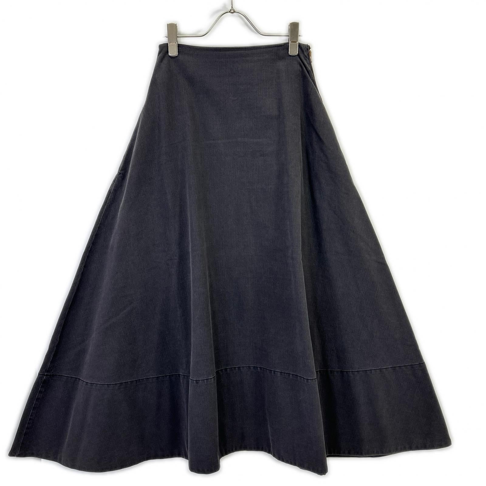 MADISON BLUE MB174-6712 Gray Cotton BACK SATIN MAXI FLARE SKIRT