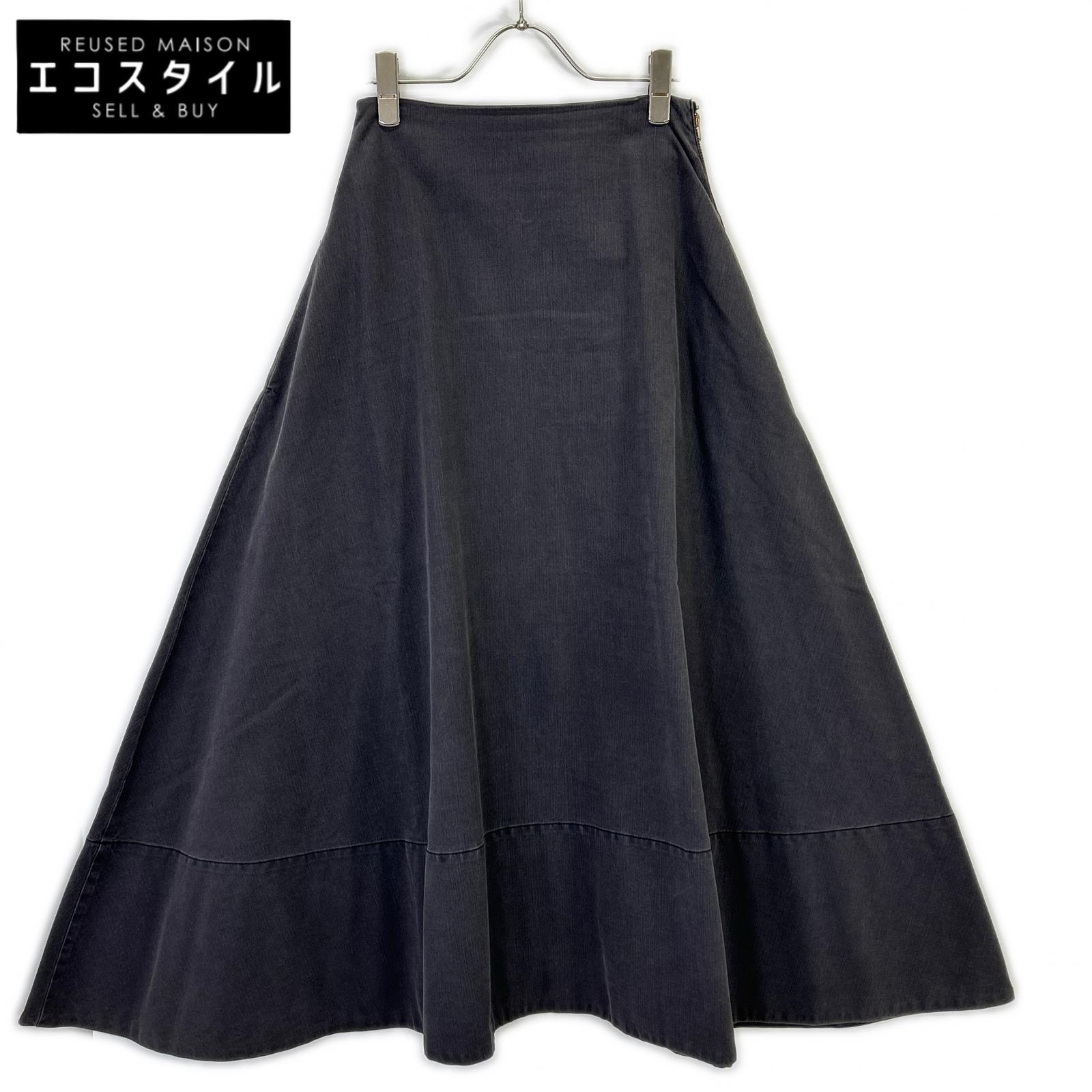 MADISON BLUE MB174-6712 Gray Cotton BACK SATIN MAXI FLARE SKIRT