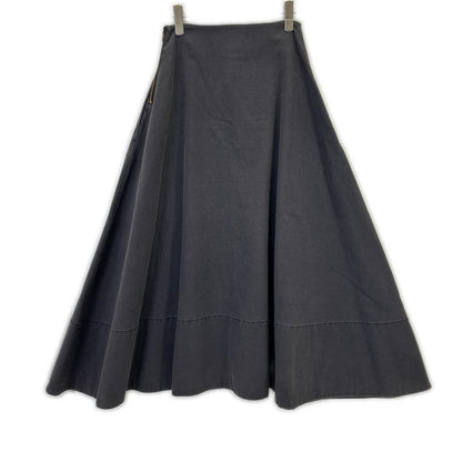 MADISON BLUE MB174-6712 Gray Cotton BACK SATIN MAXI FLARE SKIRT