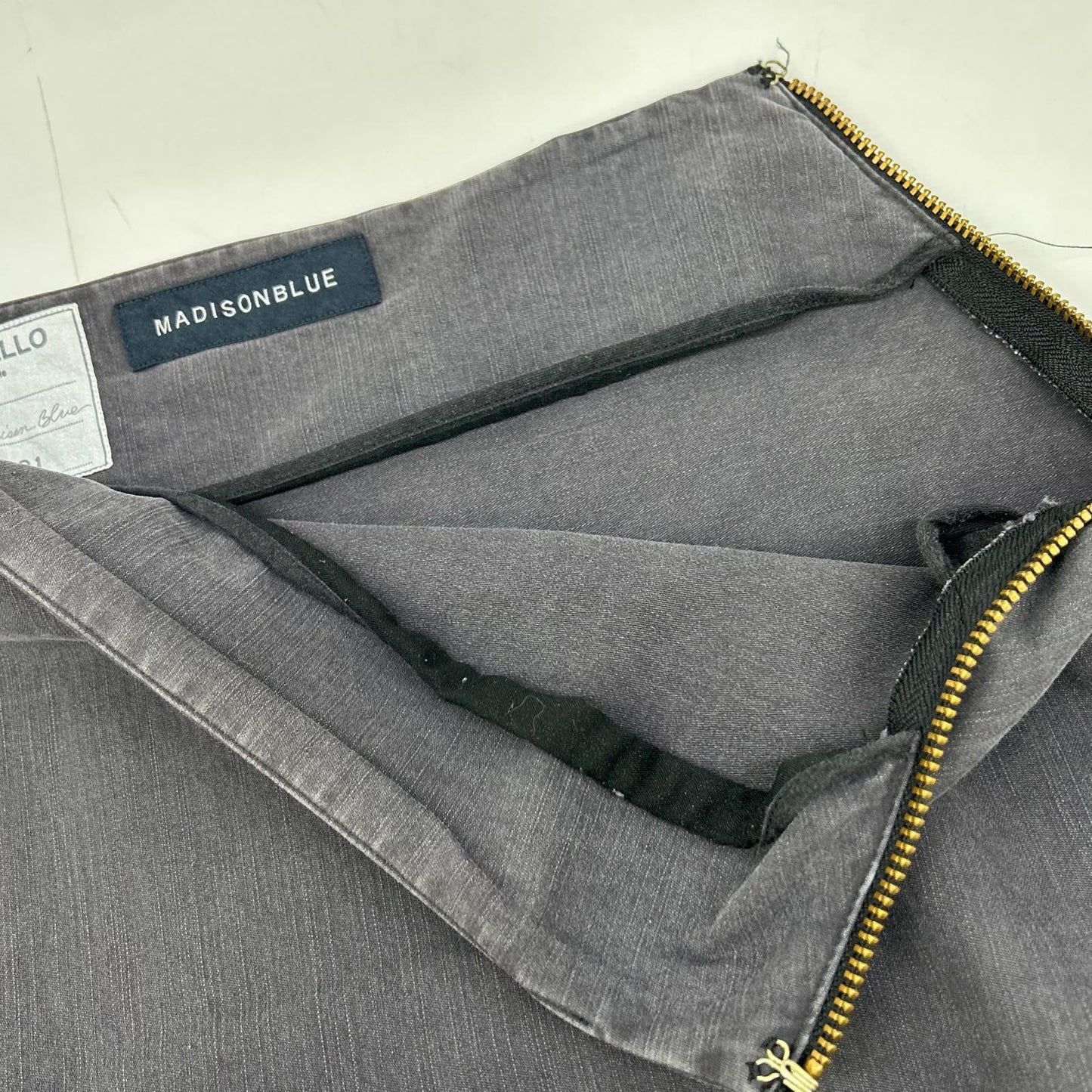 MADISON BLUE MB174-6712 Gray Cotton BACK SATIN MAXI FLARE SKIRT