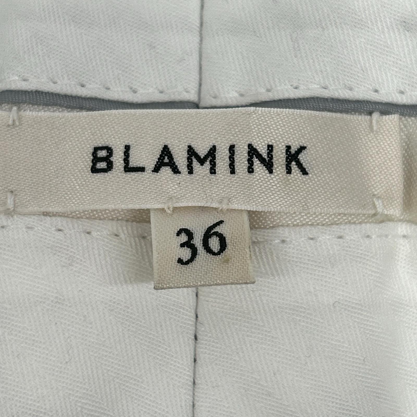 BLAMINK 布拉明克 7914-299-0396 灰褐色×绿色 羊毛 中缝压线 格纹直筒裤 下装