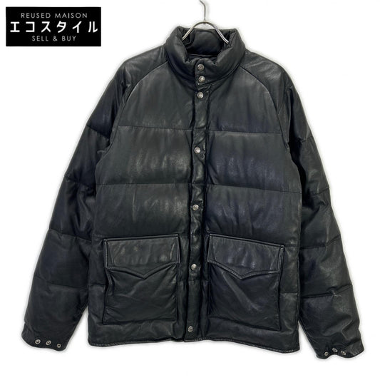 A BATHING APE アベイシングエイプ ブラック peel slowly and see カウハイド レザーダウンジャケット ジャケット