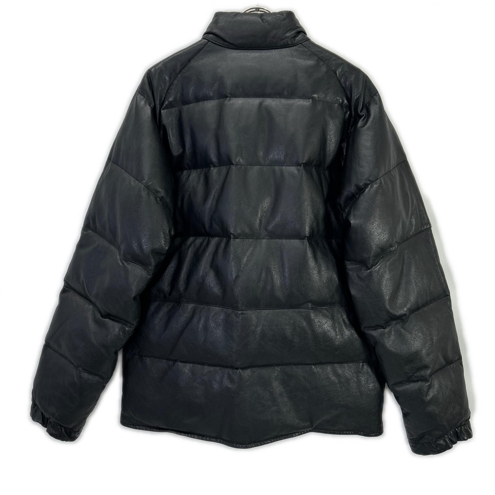 A BATHING APE アベイシングエイプ ブラック peel slowly and see カウハイド レザーダウンジャケット L A BATHING APE アベイシングエイプ ブラック peel slowly and see