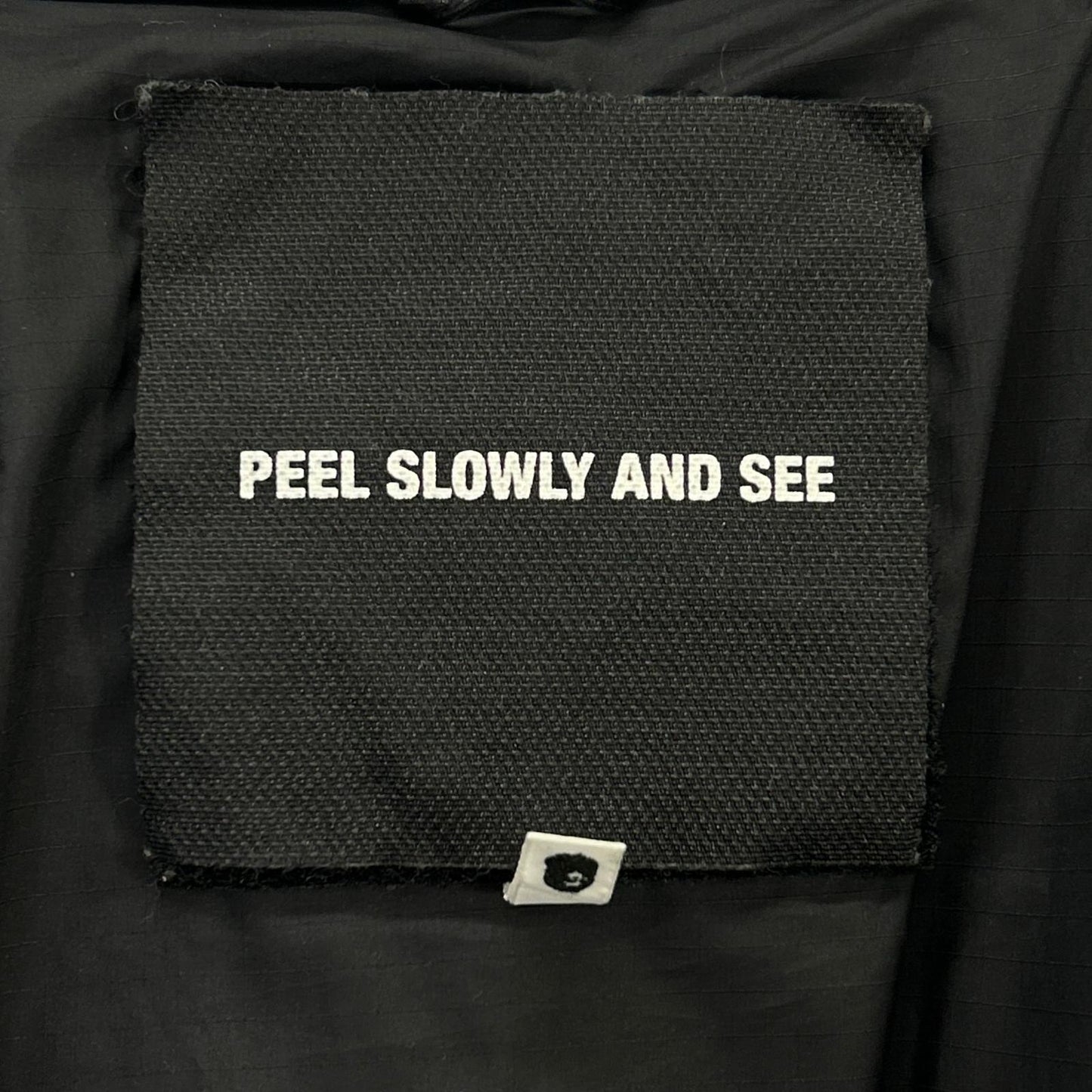A BATHING APE アベイシングエイプ ﾌﾞﾗｯｸ peel slowly and see ｶｳﾊｲﾄﾞ ﾚｻﾞｰﾀﾞｳﾝｼﾞｬｹｯﾄ ジャケット L