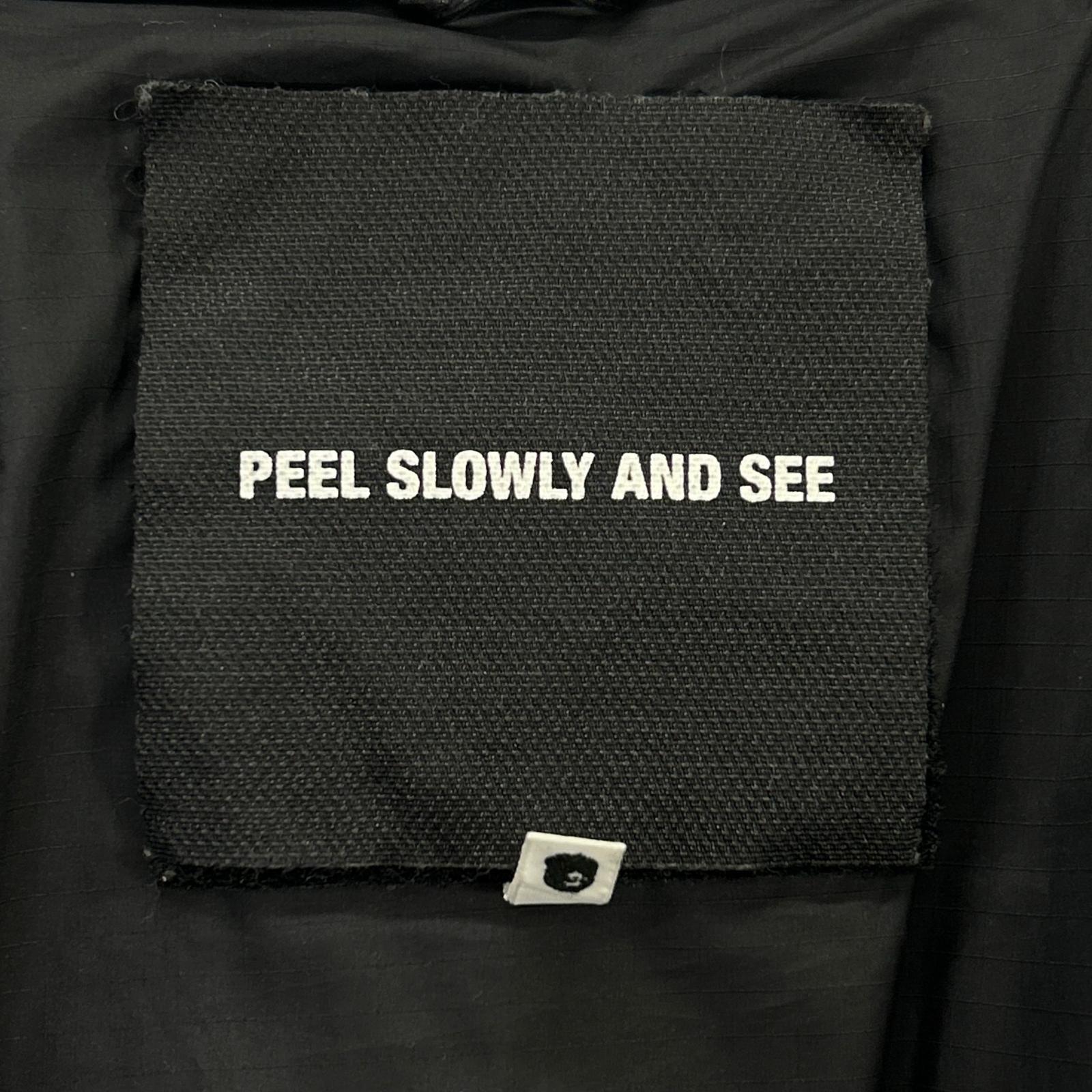 A BATHING APE アベイシングエイプ ﾌﾞﾗｯｸ peel slowly and see ｶｳﾊｲﾄﾞ ﾚｻﾞｰﾀﾞｳﾝｼﾞｬｹｯﾄ ジャケット L