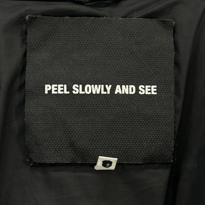A BATHING APE アベイシングエイプ ﾌﾞﾗｯｸ peel slowly and see ｶｳﾊｲﾄﾞ ﾚｻﾞｰﾀﾞｳﾝｼﾞｬｹｯﾄ ジャケット L