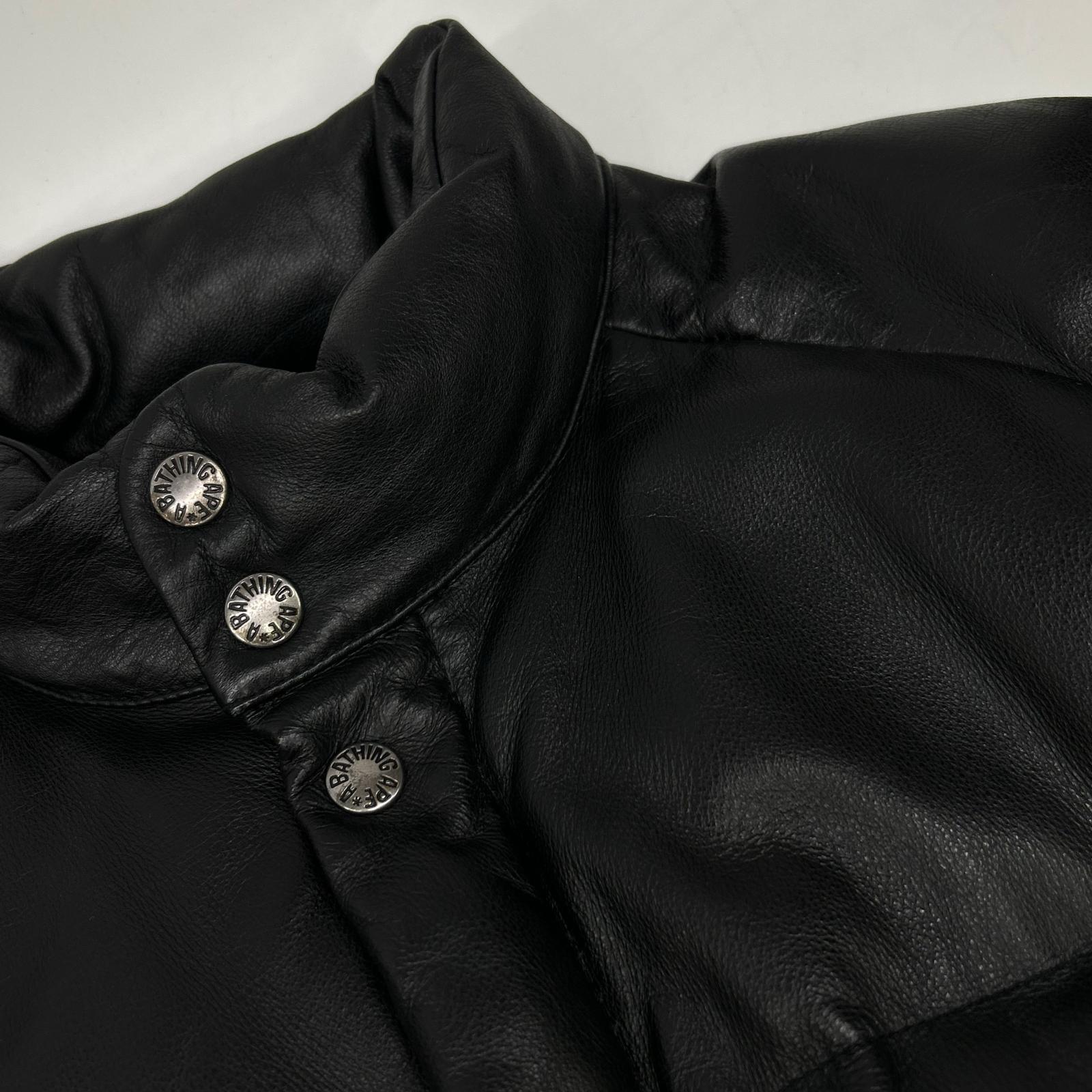 A BATHING APE アベイシングエイプ ﾌﾞﾗｯｸ peel slowly and see ｶｳﾊｲﾄﾞ ﾚｻﾞｰﾀﾞｳﾝｼﾞｬｹｯﾄ ジャケット L