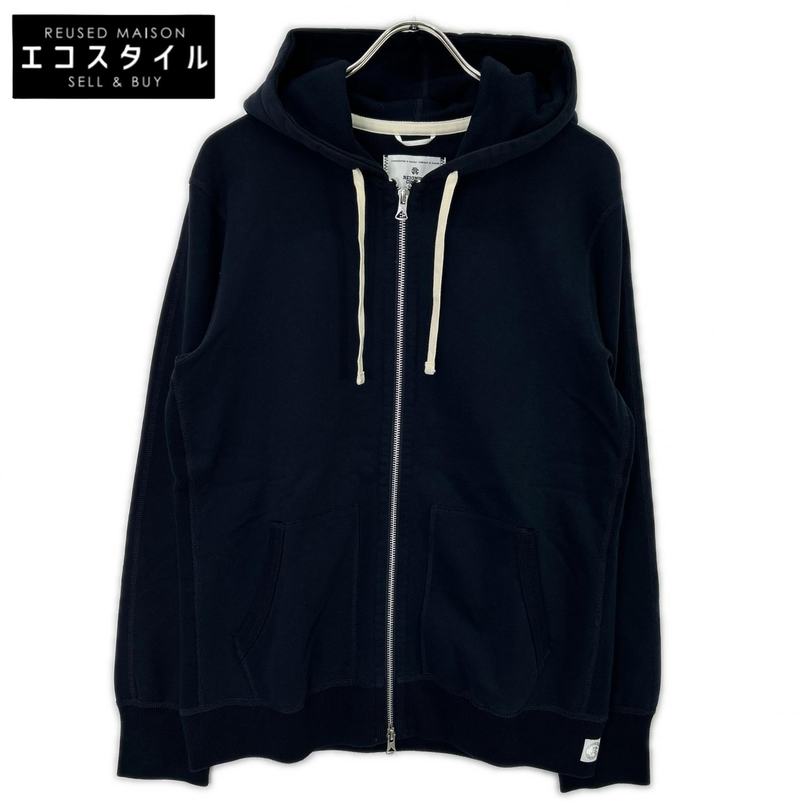 REIGNING CHAMP RC-3205 Navy MIDWEIGHT TERRY FULL ZIP HOODIE Tops
