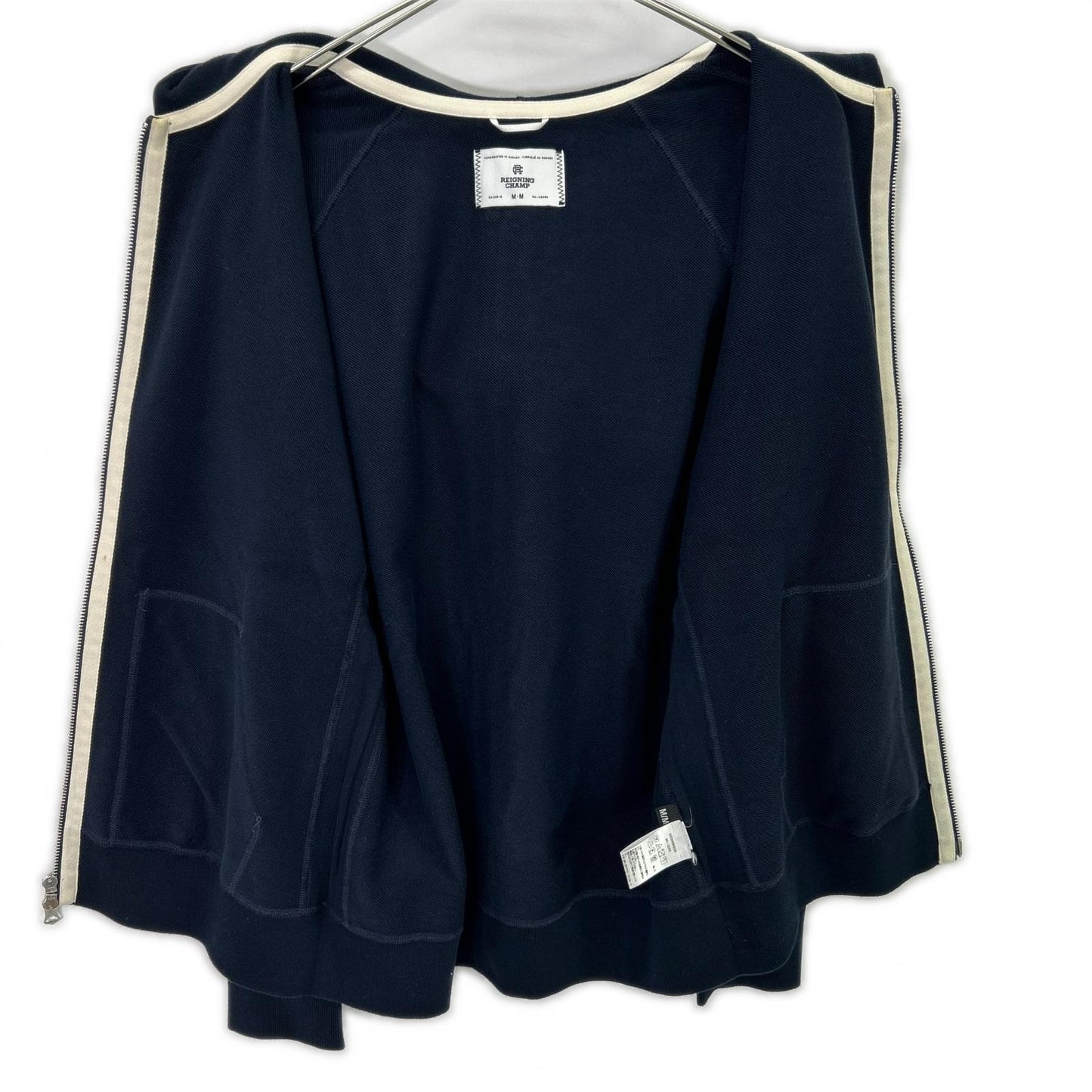 REIGNING CHAMP RC-3205 Navy MIDWEIGHT TERRY FULL ZIP HOODIE Tops