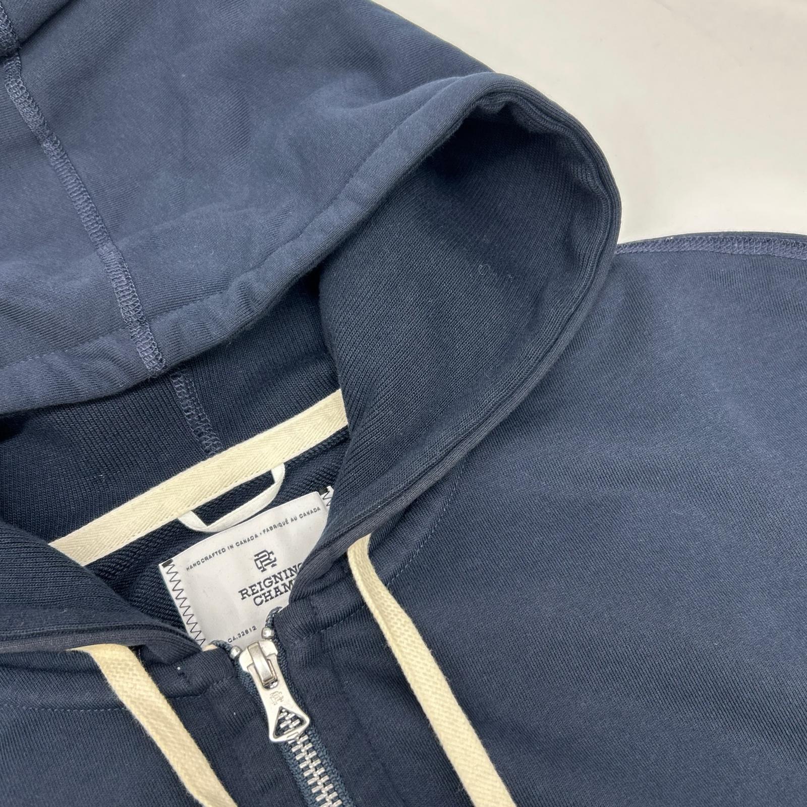 REIGNING CHAMP RC-3205 Navy MIDWEIGHT TERRY FULL ZIP HOODIE Tops