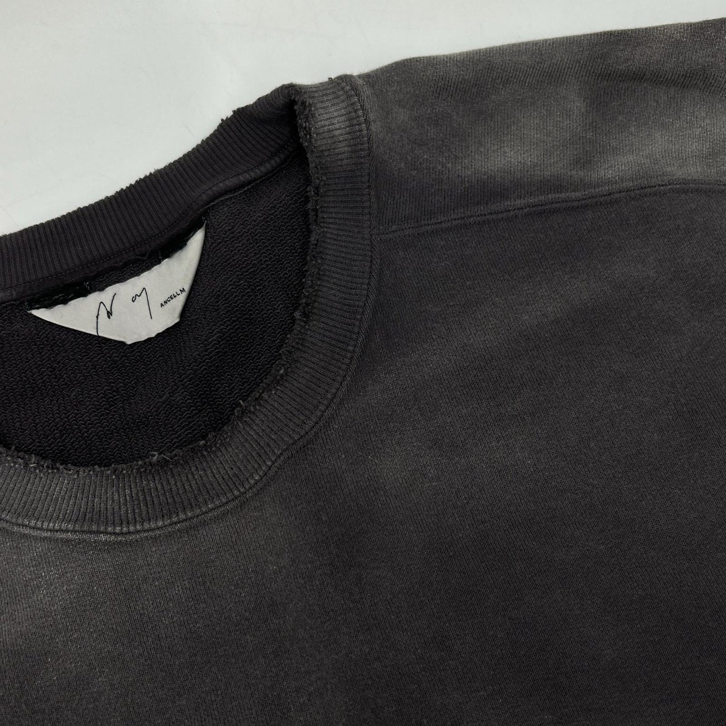 ANCELLM アンセルム ANC-CT114 ダークプラム/D.PLUM UNEVENNESS SWEAT SHIRT 染色グラデーションスウェット トップス