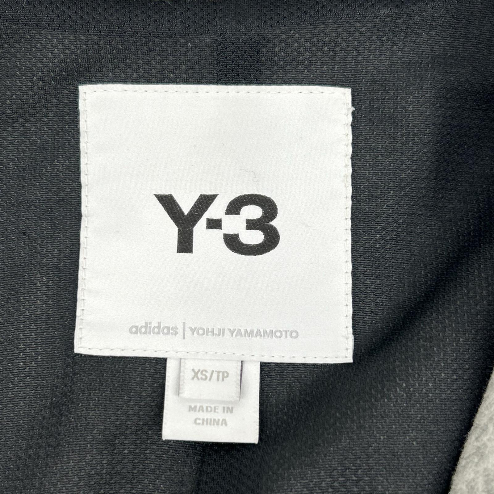 Y-3 GK4388 Grey CH1 Wool Flannel Asymmetrical Long Coat XS