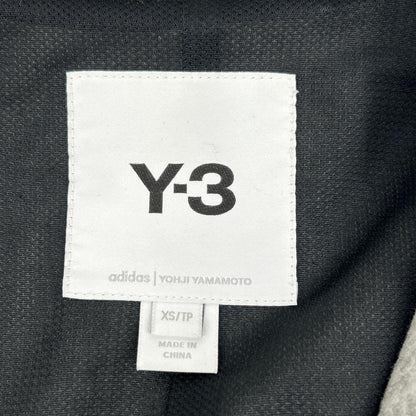 Y-3 GK4388 Grey CH1 Wool Flannel Asymmetrical Long Coat XS