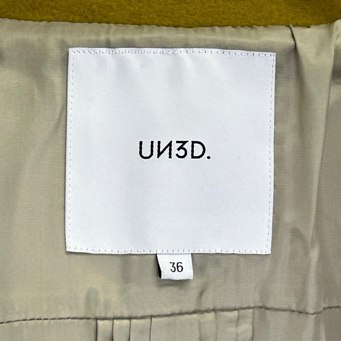 UN3D. Unthreed 522060000601 Mustard Wool Stand Collar Coat Coat 36