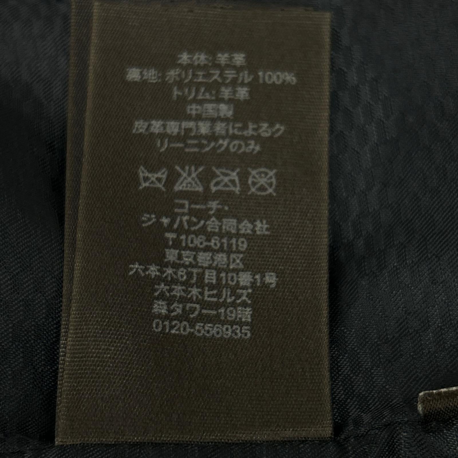 COACH コーチ ﾌﾞﾗｯｸ ｼｰﾌﾟｽｷﾝ ｼﾝｸﾞﾙﾗｲﾀﾞｰｽ ｼﾞｬｹｯﾄ ジャケット S