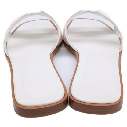 HERMES エルメス 【美品】H021056Z オラン Hモチーフ ボックスカーフ フラット サンダル シューズ