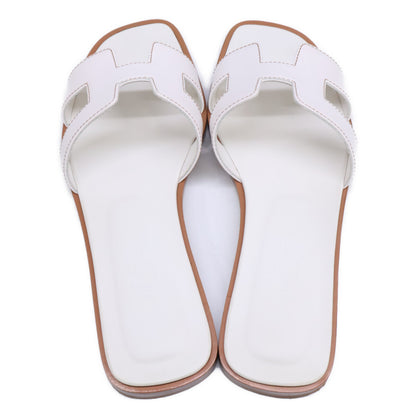 HERMES エルメス 【美品】H021056Z オラン Hモチーフ ボックスカーフ フラット サンダル シューズ