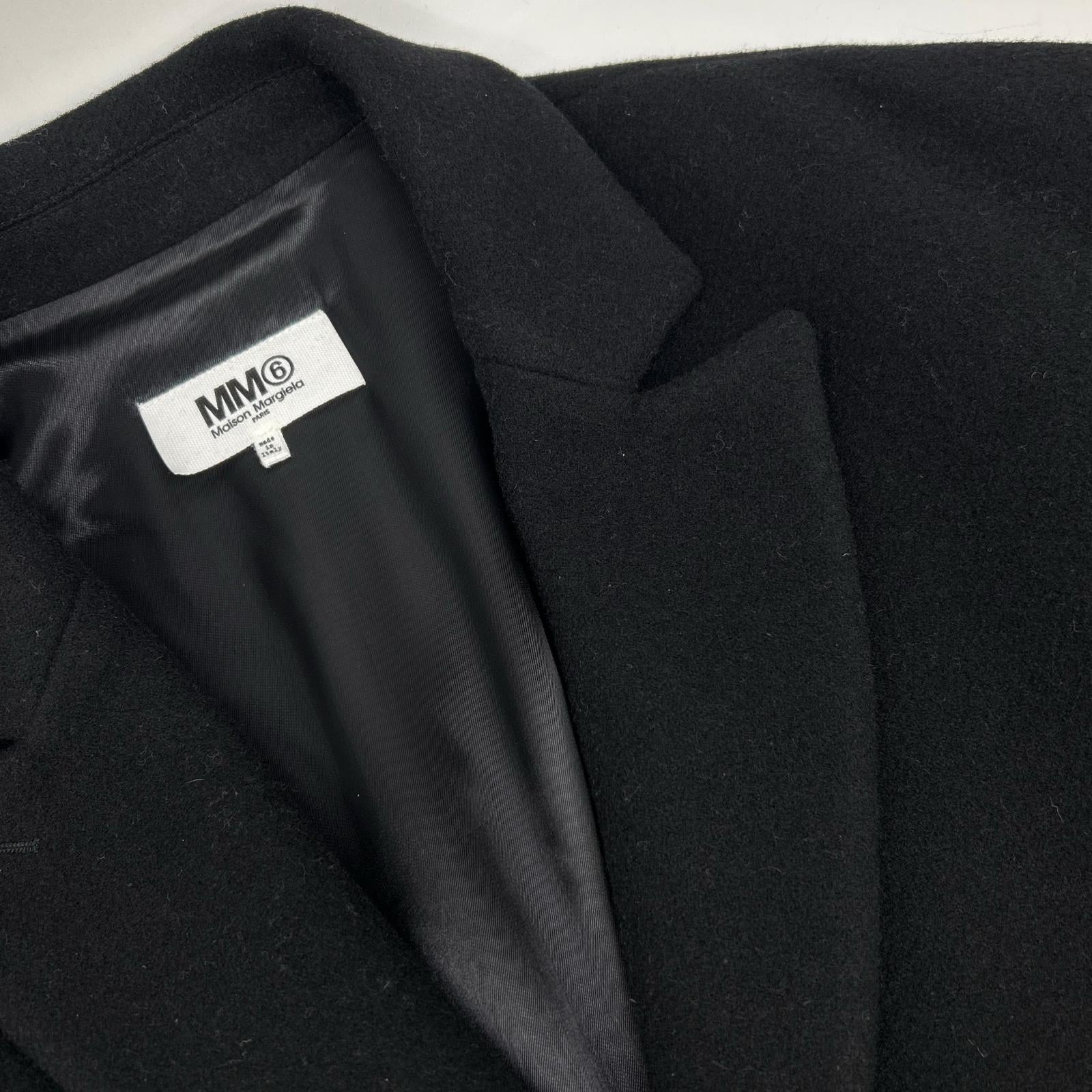 MM6 Maison Margiela S52AM0037 黑色 羊毛 单扣 尖领 西装外套