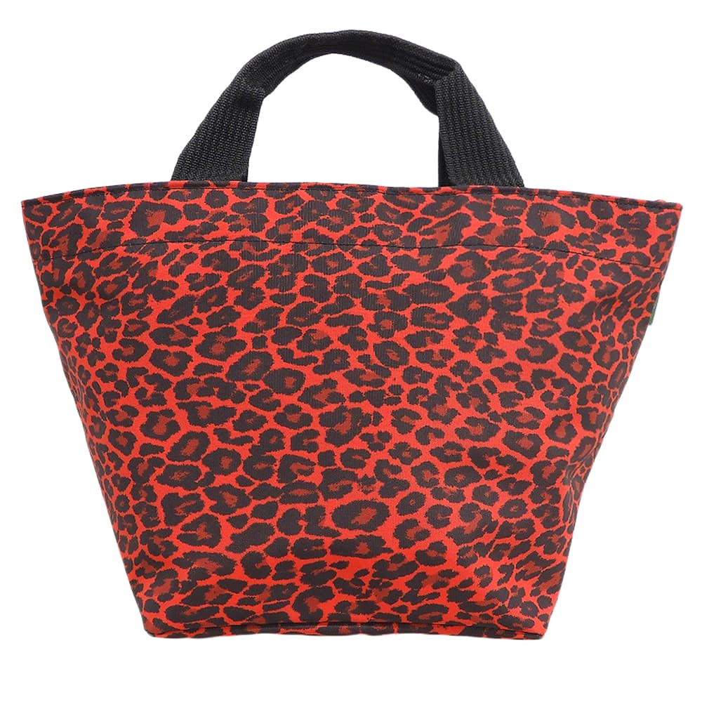 Herve Chapelier Leopard Print Panther Nylon M-Size Tote Bag Ladies Red 1027F Tote Bag