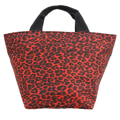 Herve Chapelier Leopard Print Panther Nylon M-Size Tote Bag Ladies Red 1027F Tote Bag