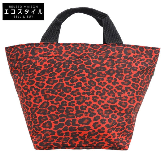 Herve Chapelier Leopard Print Panther Nylon M-Size Tote Bag Ladies Red 1027F Tote Bag
