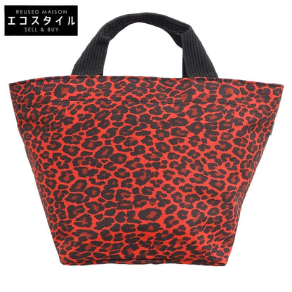 Herve Chapelier Leopard Print Panther Nylon M-Size Tote Bag Ladies Red 1027F Tote Bag