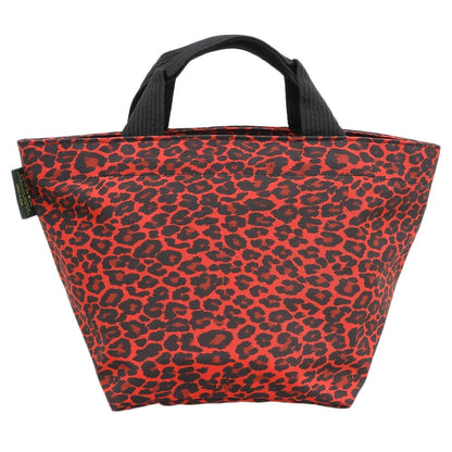 Herve Chapelier Leopard Print Panther Nylon M-Size Tote Bag Ladies Red 1027F Tote Bag