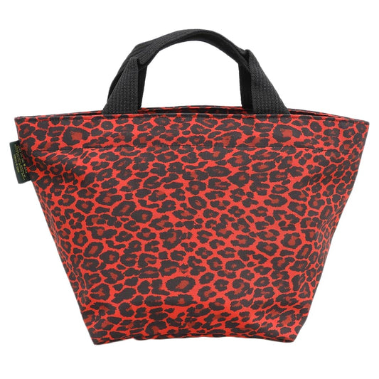 Herve Chapelier Leopard Print Panther Nylon M-Size Tote Bag Ladies Red 1027F Tote Bag