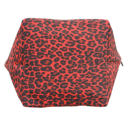 Herve Chapelier Leopard Print Panther Nylon M-Size Tote Bag Ladies Red 1027F Tote Bag